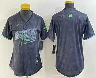 Womens Tampa Bay Rays Blank Charcoal 2024 City Connect Limited Stitched Jersey